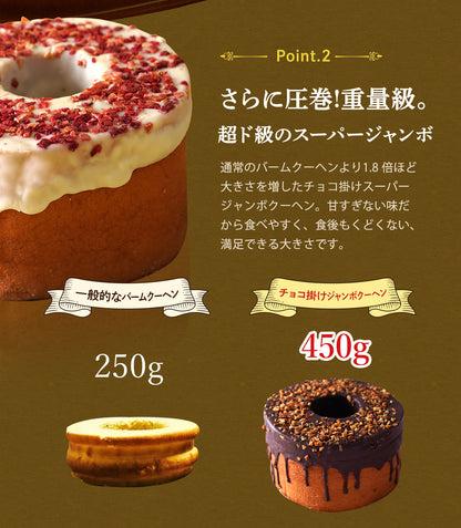 チョコがけスーパージャンボクーヘン2種セット(450g×2)